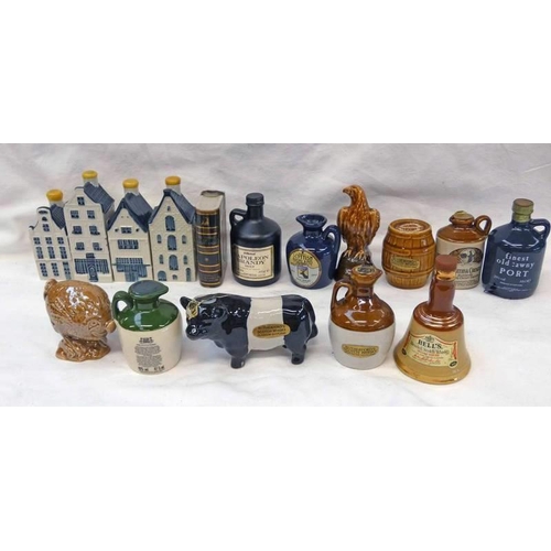 2023 - SELECTION OF VARIOUS MINIATURE PORCELAIN WHISKY DECANTERS TO INCLUDE BOLS, BELL'S WHYTE & MACKAY ETC