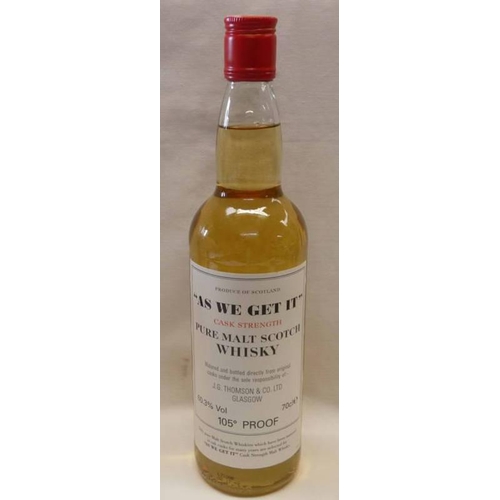 2027 - 1 BOTTLE ''AS WE GET IT'' CASK STRENGTH PURE MALT WHISKY MATURED AND BOTTLED BY J.G. THOMSON & CO LT... 