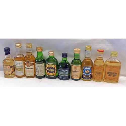 2036 - SELECTION OF VARIOUS SINGLE MALT WHISKY MINIATURES TO INCLUDE TOBERMORY, GLENLIVET, GLENMORANGIE ER