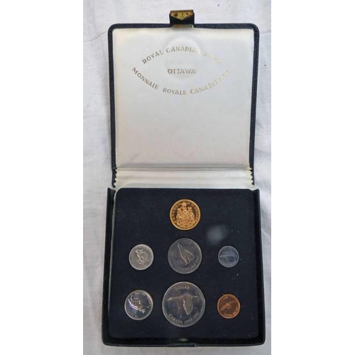 2540 - 1967 ROYAL CANADIAN MINT CENTENNIAL 7-COIN SET WITH $20 GOLD COIN, IN CASE OF ISSUE