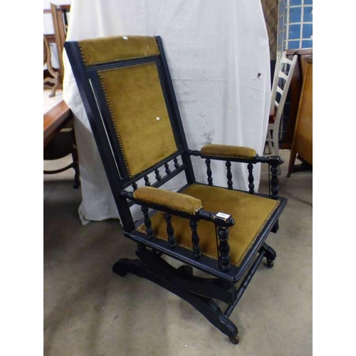 5062 - ROCKING ARMCHAIR WITH EBONISED FRAME