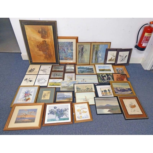 1153 - SELECTION OF VARIOUS FRAMED PICTURES, PHOTOGRAPHS, ETC, LARGEST 48 X 72 CM