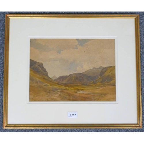 1157 - SAMUEL POPE,   GLEN SLIGACHAN,  SIGNED,  GILT FRAMED WATERCOLOUR 25 X 34 CM