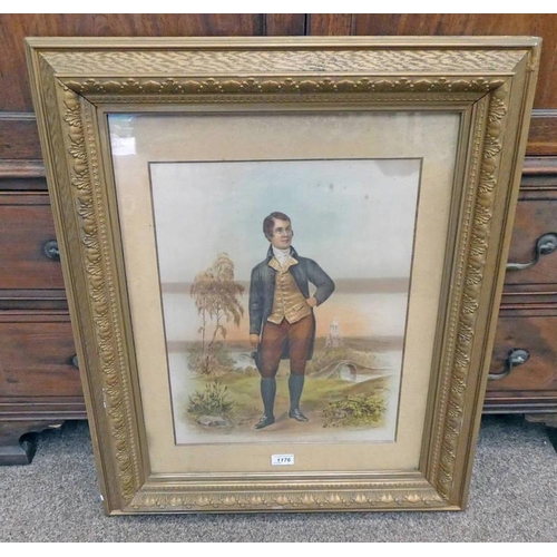 1176 - JOHN MCGREADY,  ROBBIE BURNS,  GILT FRAMED PRINT,   47 X 37 CM