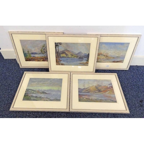 1177 - 5 FRAMED HIGHLAND SCENE PASTELS BY W D MACLEOD