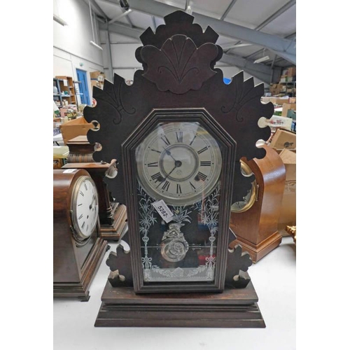 1183 - EARLY 20TH CENTURY AMERICAN MANTLE CLOCK 56CM TALL