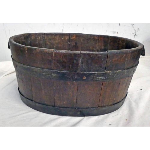 1203 - METAL BOUND 2 HANDLED BUCKET - 19 CM TALL