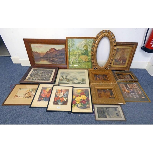 1226 - LARGE SELECTION OF FRAMED PICTURES TO INCLUDE PRINTS, WATERCOLOUR, FRAMES, ETC