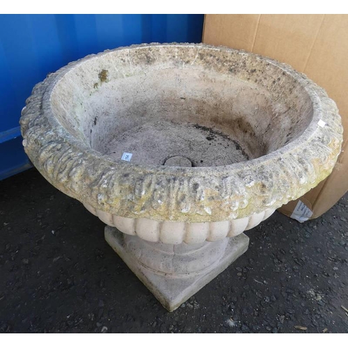 164 - CONCRETE GARDEN PLANTER ON PEDESTAL, DIAMETER 62CM X HEIGHT 50CM