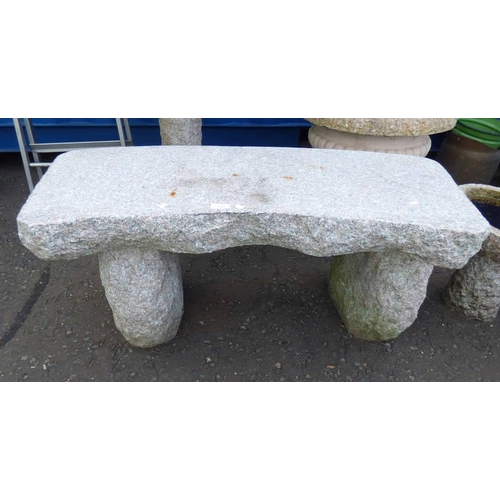 172 - PINK GRANITE GARDEN BENCH, LENGTH 101CM