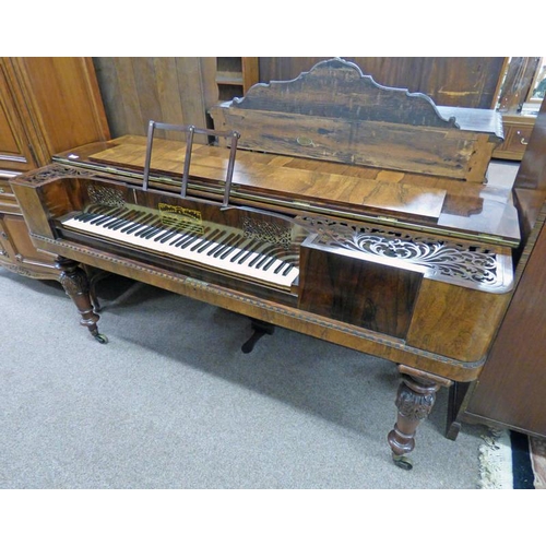 185 - 19TH CENTURY ROSEWOOD BOX PIANO PATENT COLLARD & COLLARD, LONDON