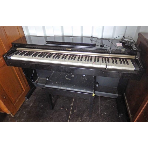 186 - YAMAHA ELECTRIC KEYBOARD WITH STOOL