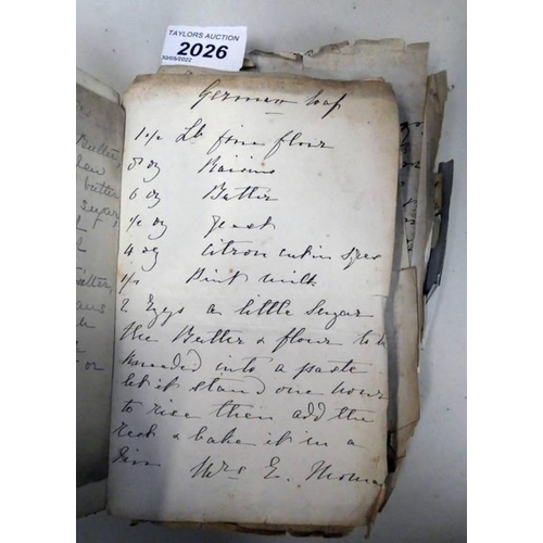 2026 - FULLY LEATHER BOUND RECIPE BOOK, EX BRECHIN CASTLE TO INCLUDE VARIOUS HAND-WRITTEN RECIPES FOR LEMON... 