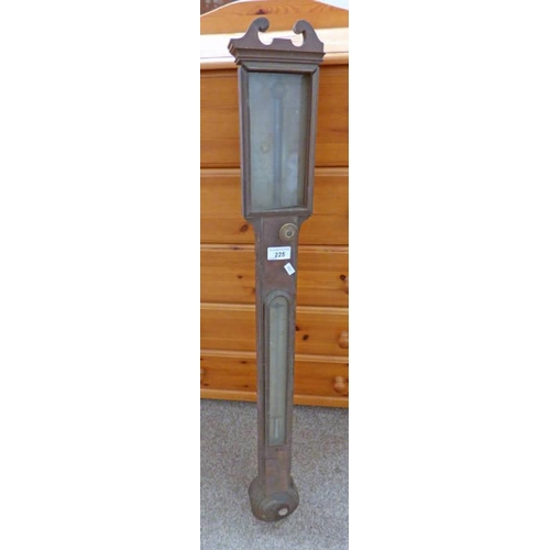 225 - MAHOGANY CASED STICK BAROMETER