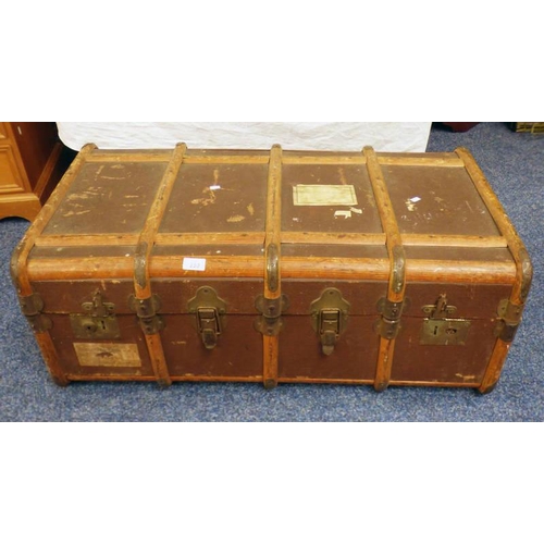 250 - WOOD BOUND TRAVEL TRUNK