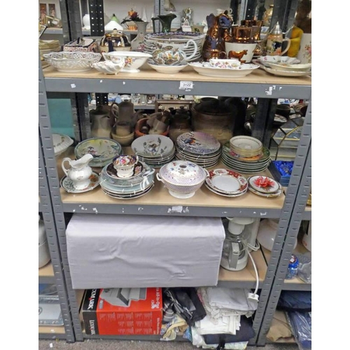 3122 - SELECTION OF VARIOUS ITEMS INCLUDING DECORATIVE WALL PLATES, LUSTRE WARE JUGS, PRINTER AND OTHERS OV... 