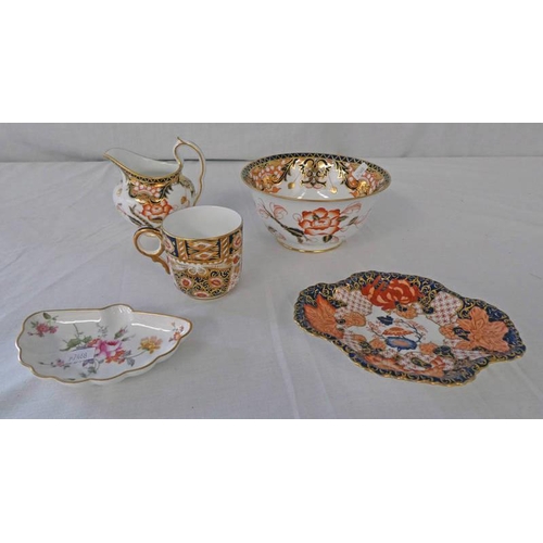 3130 - ROYAL CROWN DERBY DISH, SUGAR & CREAM, PIN DISH ETC