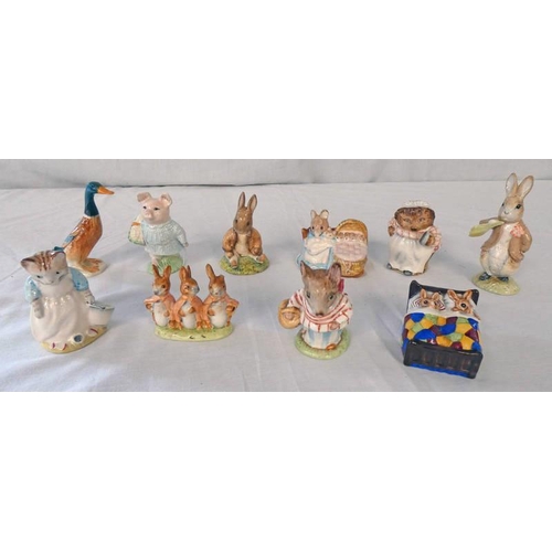 3130A - VARIOUS ROYAL ALBERT & BESWICK BEATRIX POTTERY, ROYAL DOULTON BUNNYKINS AND BESWICK DUCK