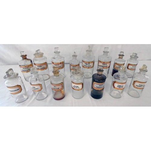 3157 - SELECTION OF VARIOUS GLASS CHEMISTS / MEDICINE BOTTLES