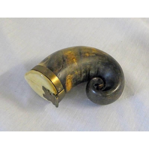 3210A - 19TH CENTURY RAMS HORN SNUFF MULL