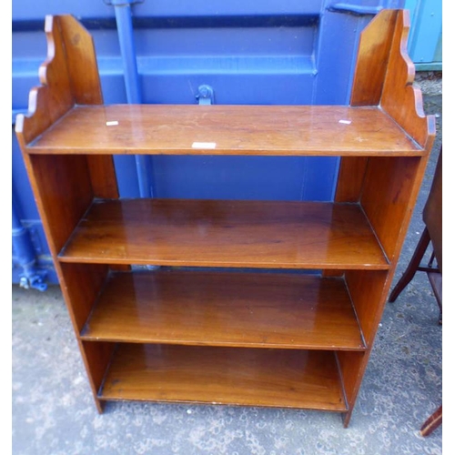 34 - 19TH CENTURY MAHOGANY OPEN BOOKCASE, WIDTH 69CM X HEIGHT 100CM