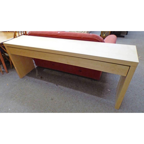 88 - MODERN SINGLE DRAWER SIDE TABLE, LENGTH 191CM X HEIGHT 77CM