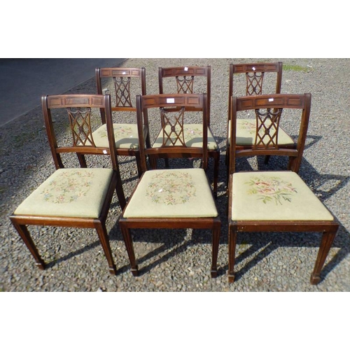 93 - SET OF 6 MAHOGANY DINING CHAIRS ON SQUARE TAPERED SUPPORTS