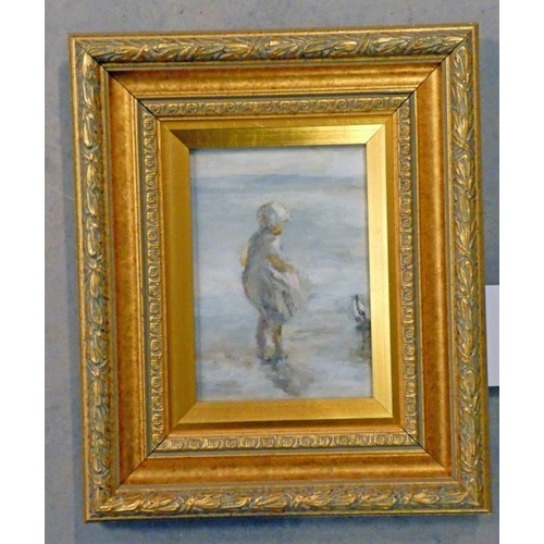 1009 - RG HUTCHISON,   ''STUDY FOR THE TOY BOAT'' UNSIGNED, LABEL TO REVERSE GILT FRAMED PENCIL WATERCOLOUR... 