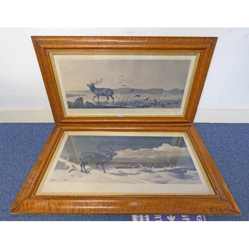 1082 - 2 WALNUT FRAMED ENGRAVINGS: THE SANCTUARY AND THE CHALLENGE OVERALL SIZE INCLUDING FRAME 69 CM X 120... 