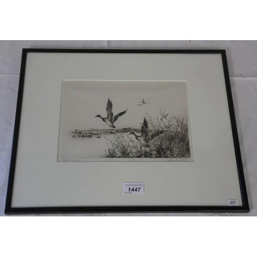 1447 - JACKSON SIMPSON REED DWELLERS SIGNED FRAMED ETCHING 17 X 24 CM