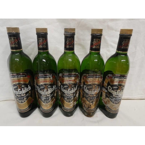 2040 - 5 BOTTLES OF GLENFIDDICH SPECIAL OLD RESERVE PURE MALT WHISKY - 75CL, 40% VOL