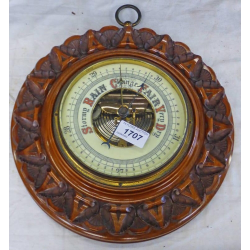 1707 - EARLY 20TH CENTURY CIRCULAR WALL BAROMETER