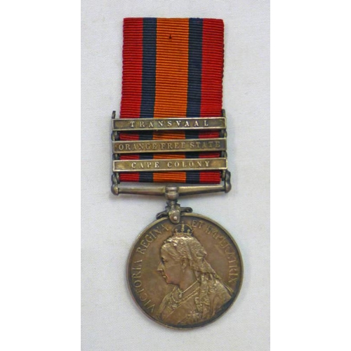 KITCHENER'S FIGHTING SCOUTS QUEENS SOUTH AFRICA MEDAL WITH TRANSVAAL ...