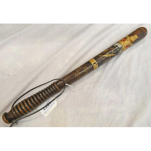 1573 - VICTORIA POLICE TRUNCHEON WITH CROWNED VR ABOVE A GILT BAND MARKED 'C' ABOVE ''85'' , 46 CM LONG.