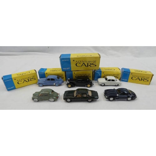 2264 - SIX CORGI / SOLIDO MODEL CARS INCLUDING MERCEDES 500 SL (1954), PEUGEOT 203, JAGUAR XJ12, RENAULT 4 ... 