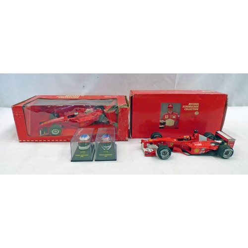 2330 - TWO 1:18 SCALE PAUL MODEL ART MICHAEL SCHUMACHER FERRARI FORMULA ONE CARS INCLUDING TESTCAR FIORANO ... 