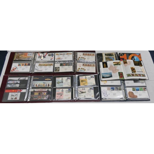 2644 - 5 ALBUM OF STAMPS & FIRST DAY COVERS TO INCLUDE STUART FDC'S, 50+ MILITARY/RAF SPECIAL COVERS, BANKN... 