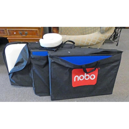 6071 - 2 NOBLE FOLDING SCREENS WITH BAGS AND FOLDING MASSAGE TABLE IN BAG