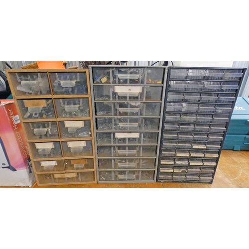 6078 - 3 MULTI-DRAWER ORGANISERS WITH CONTENTS