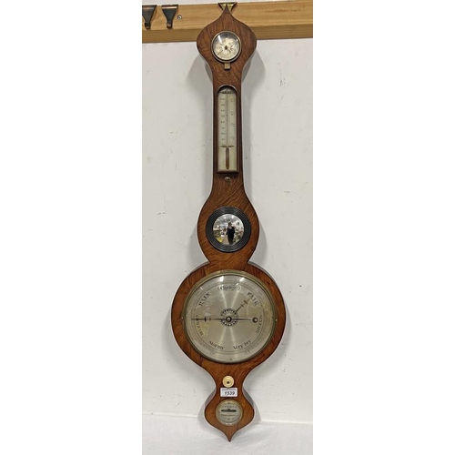 1539 - ALEX SIMPSON FRASERBURGH, MAHOGANY BAROMETER