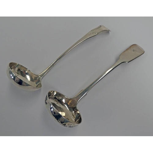 260 - 2 19TH CENTURY SCOTTISH SILVER TODDY LADLES, EDINBURGH 1814 & 1836