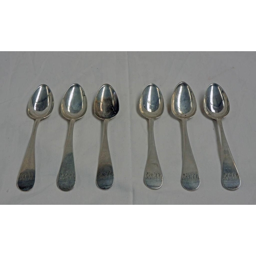 305 - SET OF 5 ABERDEEN LATE 18TH/EARLY 19TH CENTURY TEASPOONS BY JAMES ERSKINE