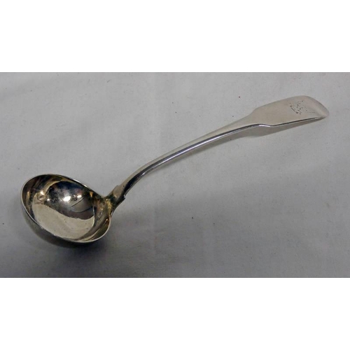 306 - IRISH GEORGE IV SILVER FIDDLE PATTERN TODDY LADLE BY THOMAS TOWNSEND & WILLIAM LAW, DUBLIN 1813