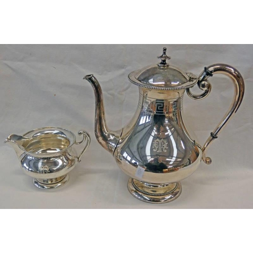 457 - NORWEGIAN SILVER COFFEE POT & MILK JUG BY DAVID ANDERSEN - 950 G