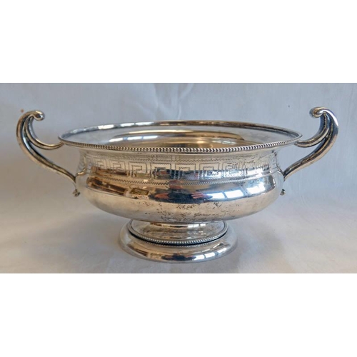 458 - NORWEGIAN SILVER 2 - HANDLED SUGAR BOWL, MARKED THUNE 13 1/4  1874 - 19.5 CM WIDE, 220 G