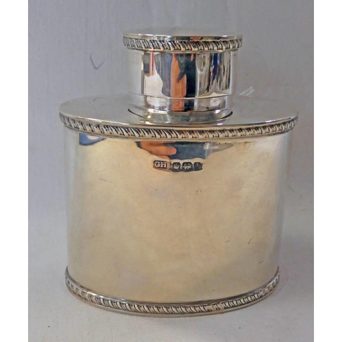 512 - SILVER OVAL TEA CADDY, SHEFFIELD 1928 - 165 G