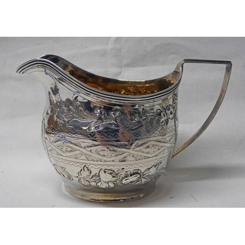 534 - GEORGE III SILVER OVAL CREAM JUG, LONDON 1805 - 95G