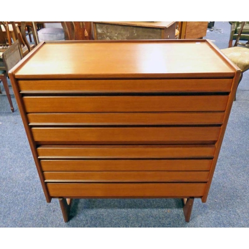 5382 - WILLIAM LAWRENCE TEAK CHEST OF 4 DRAWERS 98 CM TALL X 87 CM WIDE