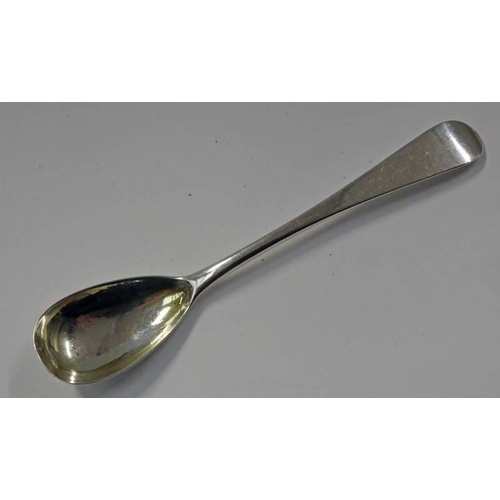 563 - 19TH CENTURY SCOTTISH PROVINCIAL SILVER MUSTARD SPOON BY ANDREW DAVIDSON, ARBROATH CIRCA 1825