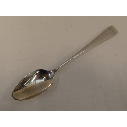 569 - 19TH CENTURY SCOTTISH PROVINCIAL SILVER LONG HANDLED TEASPOON BY JOHN KEITH, BANFF CIRCA 1795 - 16CM... 